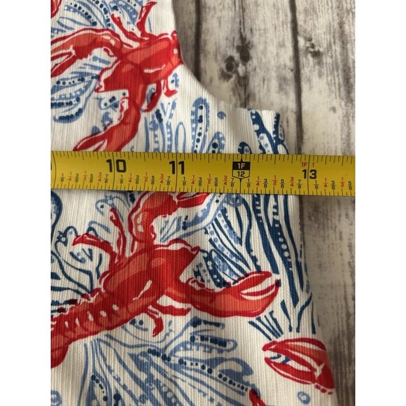 TOMMY BAHAMA Kids Girls Lobster Coral Print Shift Tank Dress Size US 7 - Picture 4 of 8